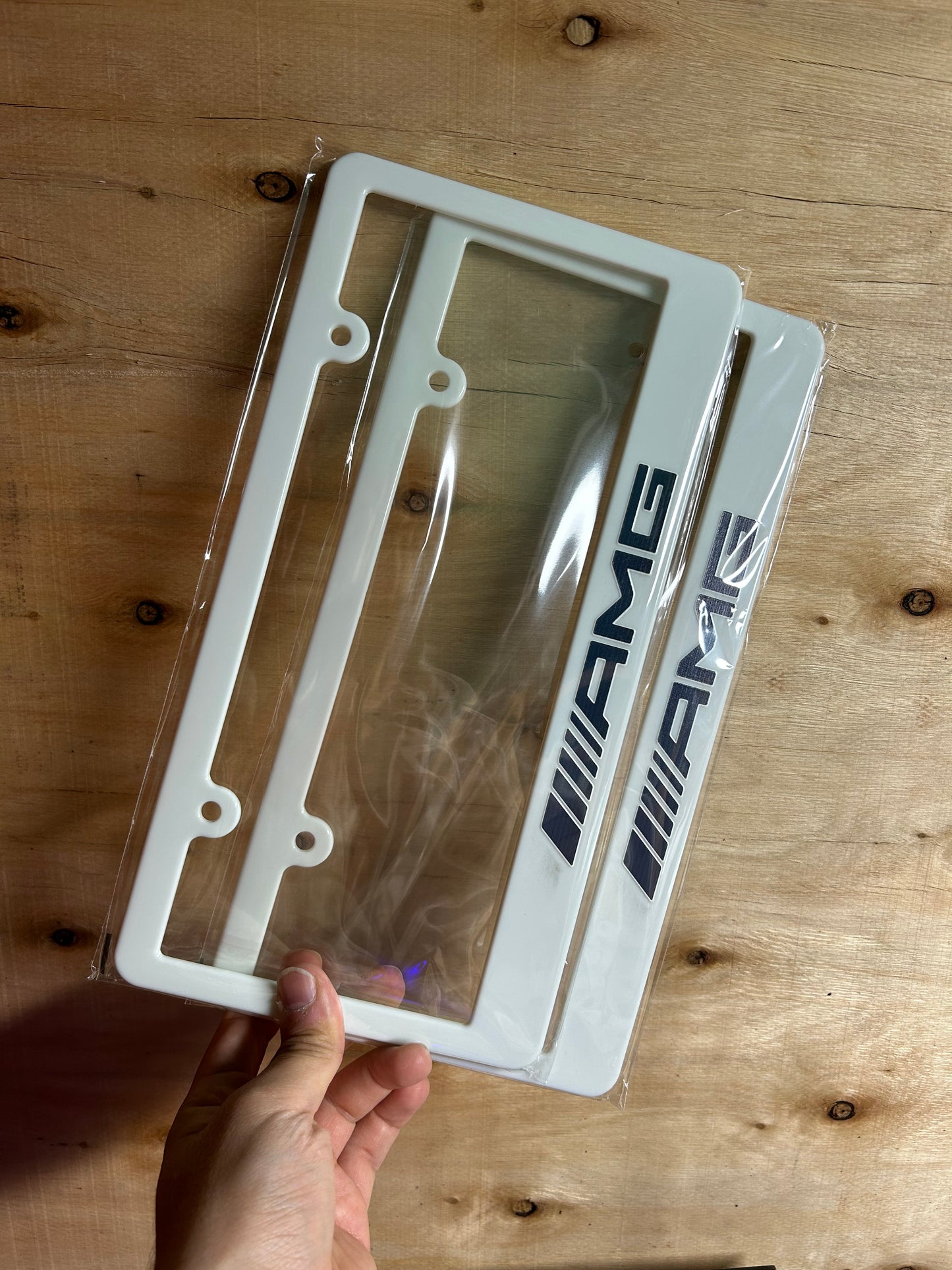 Mercedes Benz AMG White license plate frame