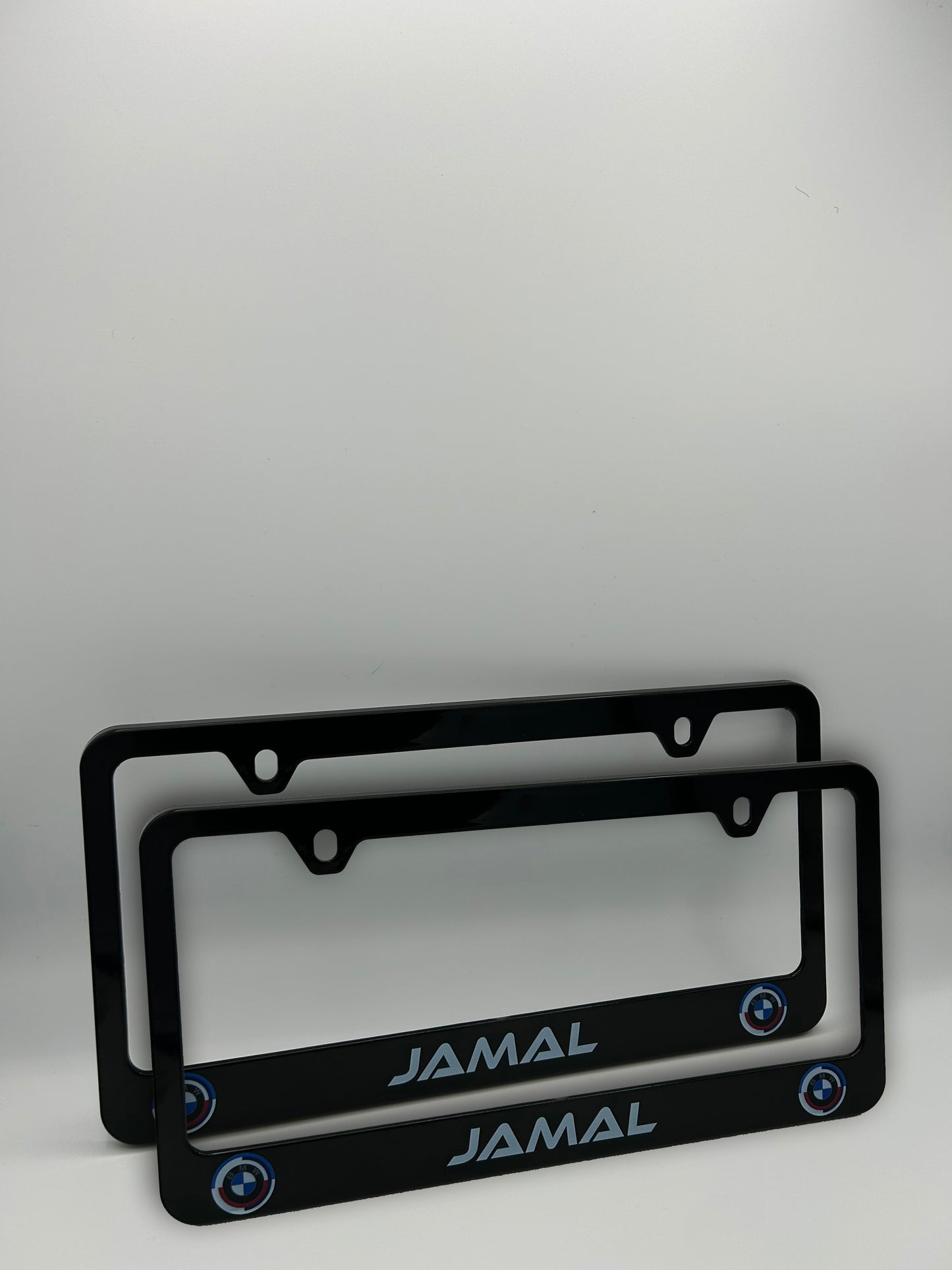Custom + Car Brand Logo License Plate Frame Set