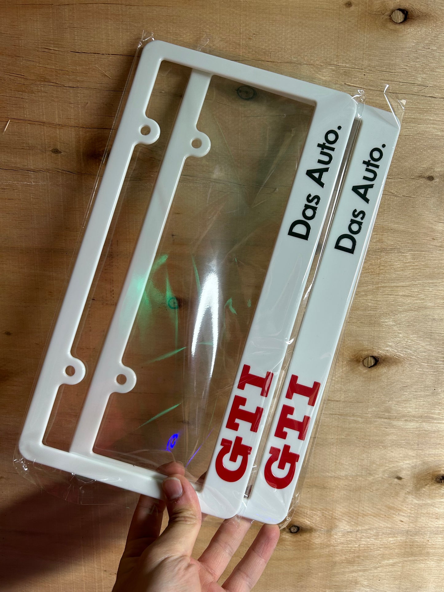 Volkswagen GTI White License Plate Frame Set