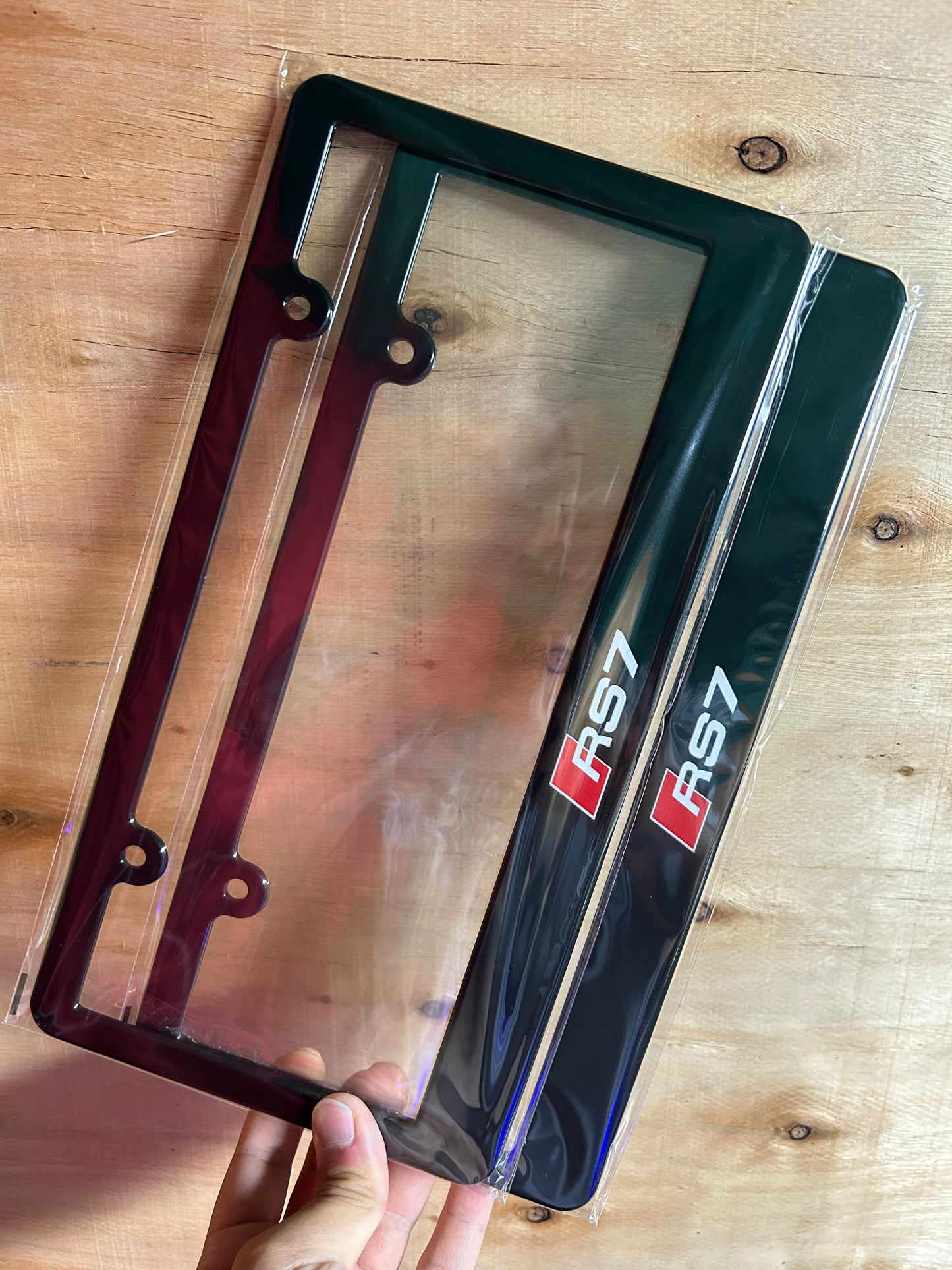 Compatible With Audi RS7 License Plate Frame Set(2pcs) - Made in Canada - Comes With Screws - Matte Black Composite - Perfect Fit