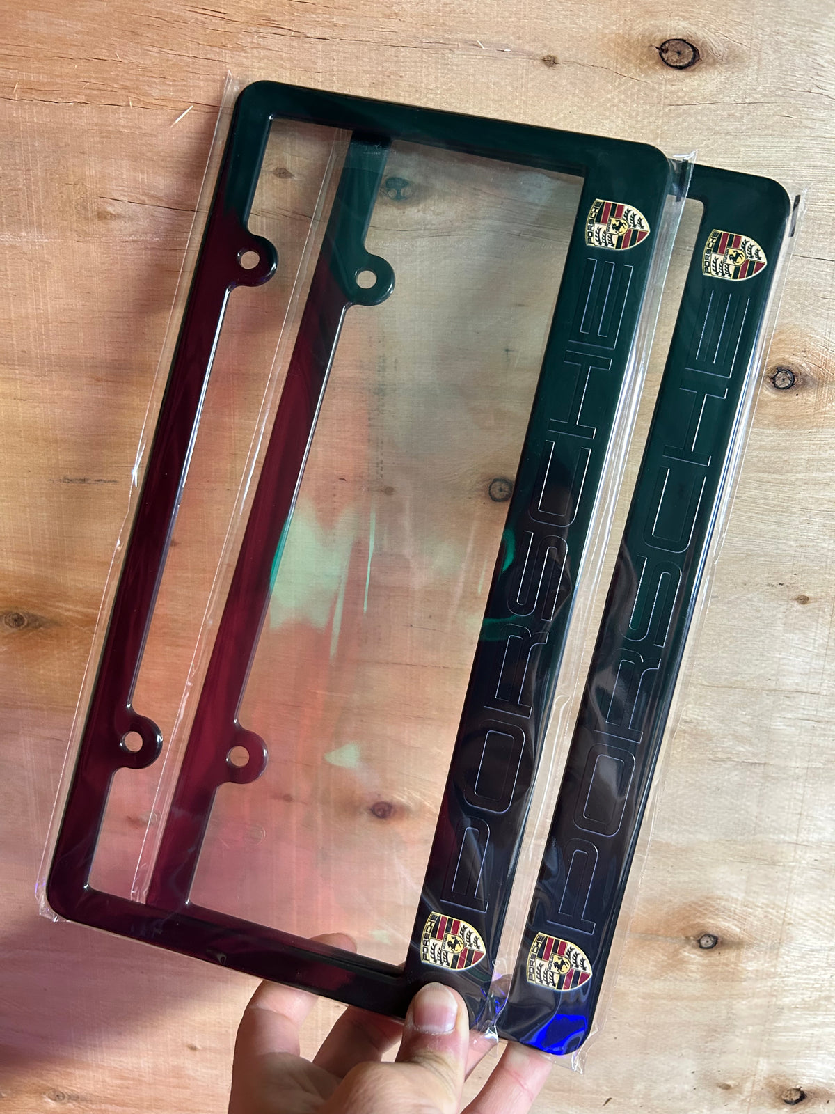 Porsche Black Edition License Plate Frame Set 2pcs