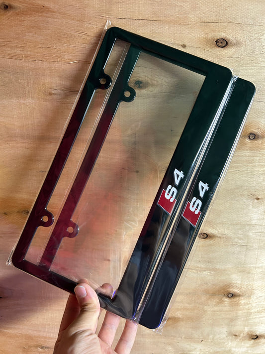 Compatible With Audi S4 License Plate Frame Set(2pcs) - Made in Canada - Comes With Screws - Matte Black Composite - Perfect Fit
