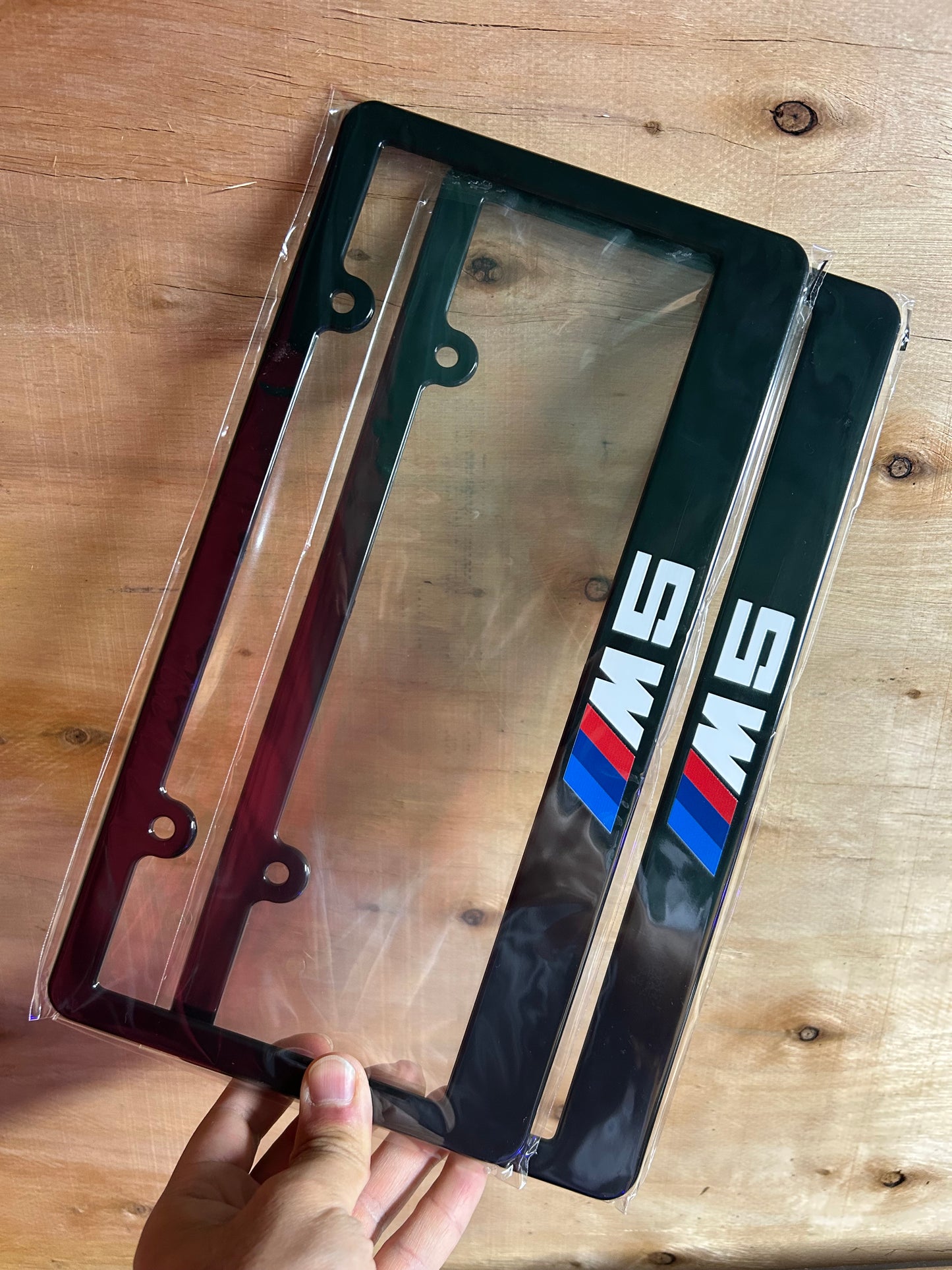 Compatible With BMW M5 License Plate Frame Set(2pcs) - Made in Canada - Comes With Screws - Matte Black Composite