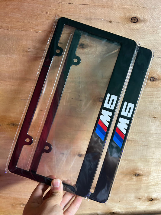 Compatible With BMW M5 License Plate Frame Set(2pcs) - Made in Canada - Comes With Screws - Matte Black Composite