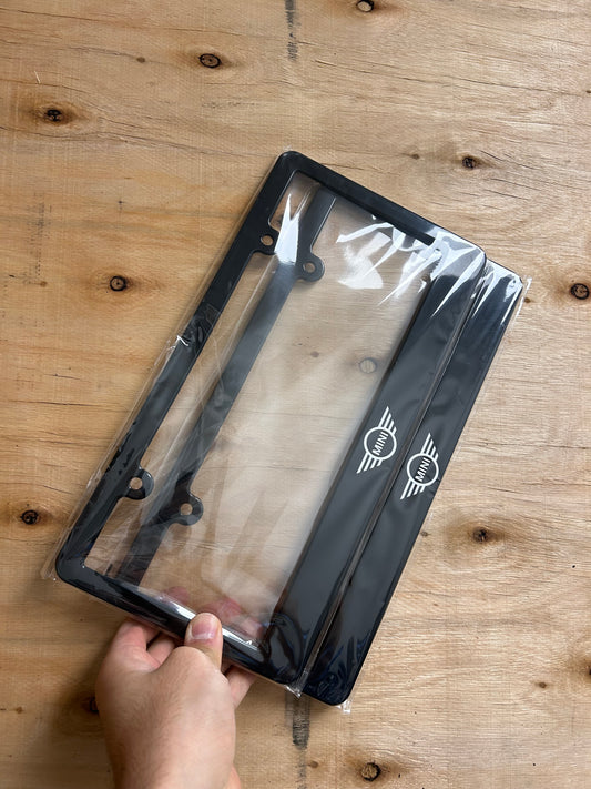 Mini Cooper License Plate Frame Set