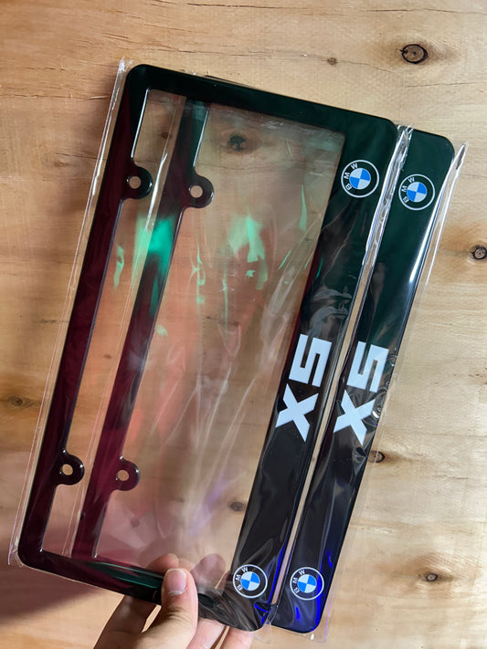 BMW X5 License Plate Frame Set