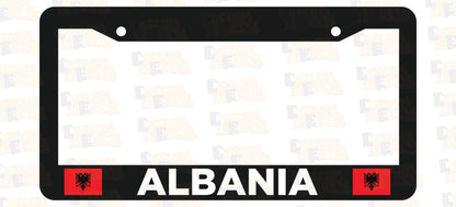 Albania Flag License Plate Frame Set