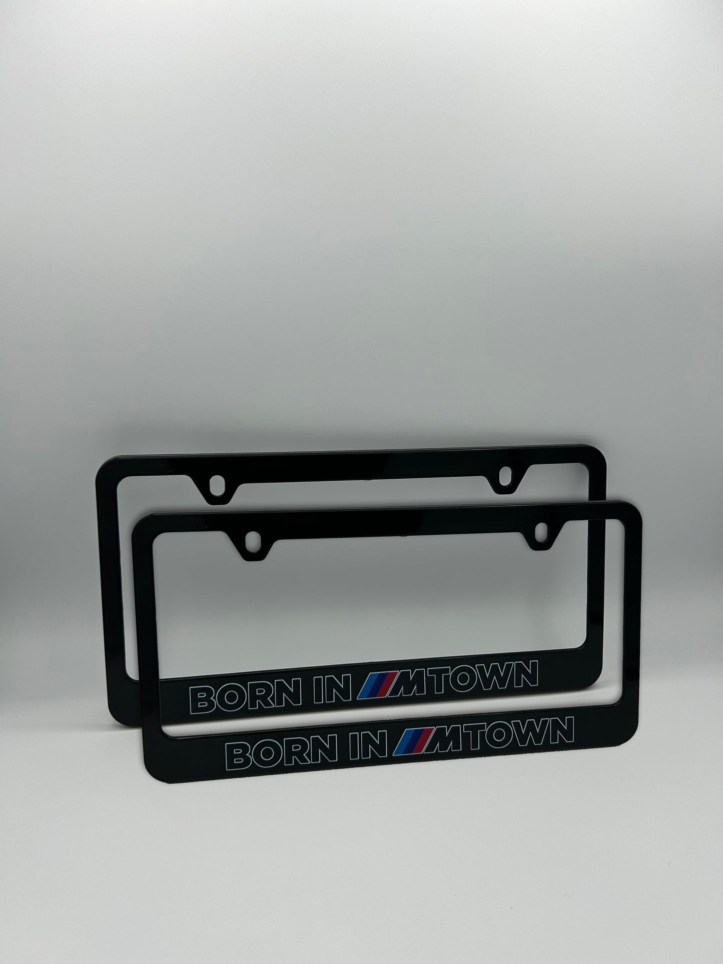 Born In M Town BMW License Plate Frame Set