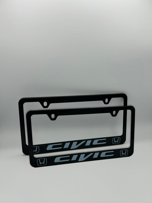 Honda Civic License Plate Frame Set