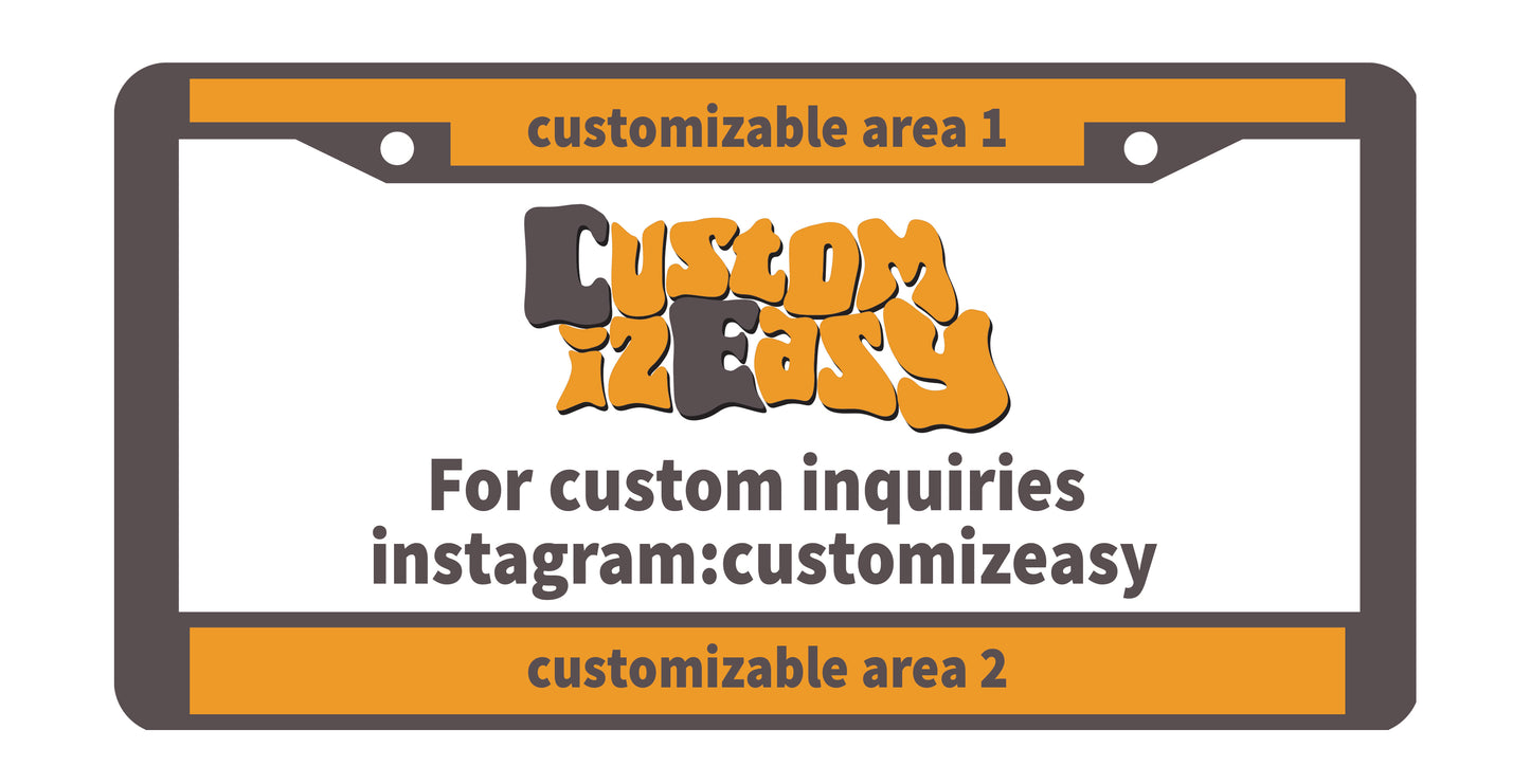 Custom + Car Brand Logo License Plate Frame Set
