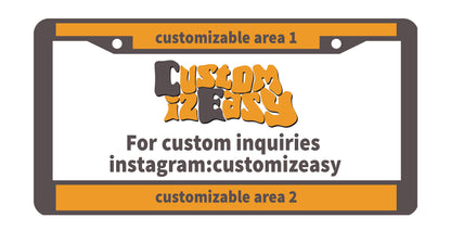 Custom + Car Brand Logo License Plate Frame Set
