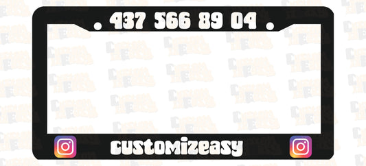 Custom Instagram Logo License Plate Frame Set