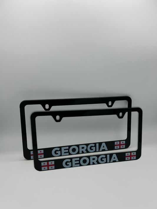 Georgia Flag License Plate Frame Set