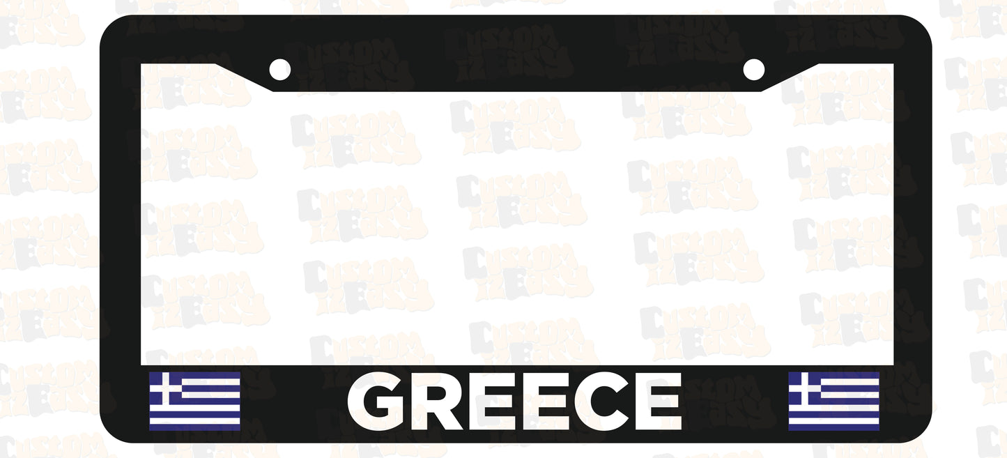 Greece Flag License Plate Frame Set