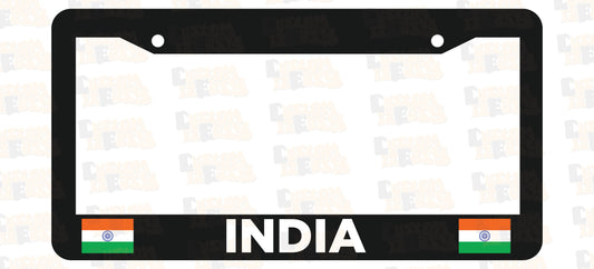India Flag License Plate Frame Set