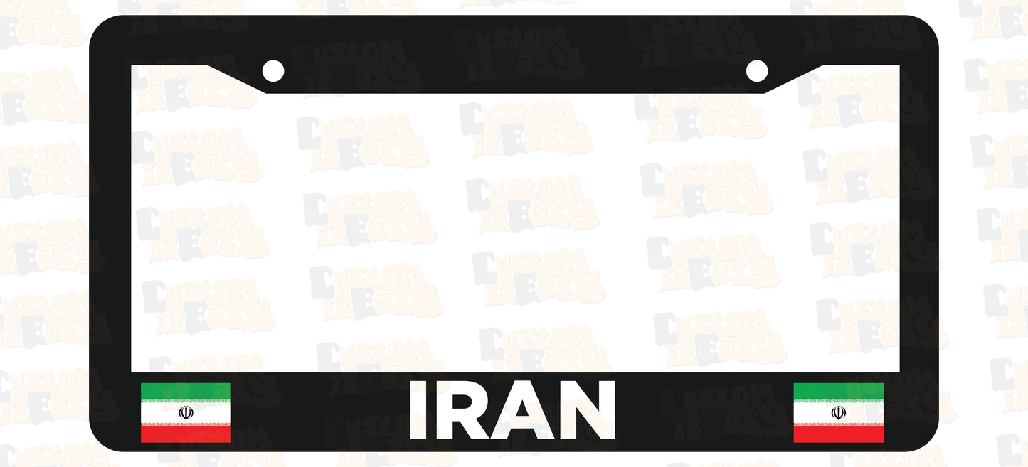 Iran Flag License Plate Frame Set