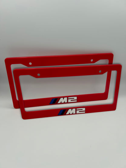 BMW M2 Red License Plate Frame Set