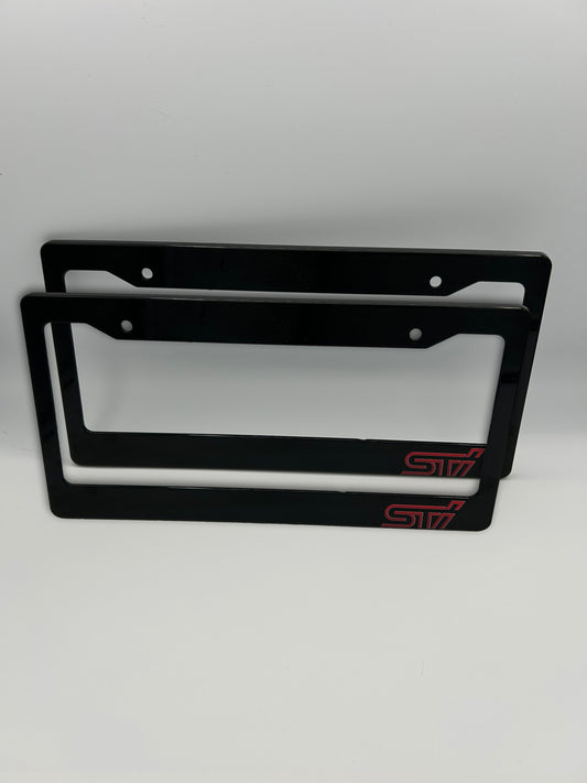 Subaru STI License Plate Frame Set