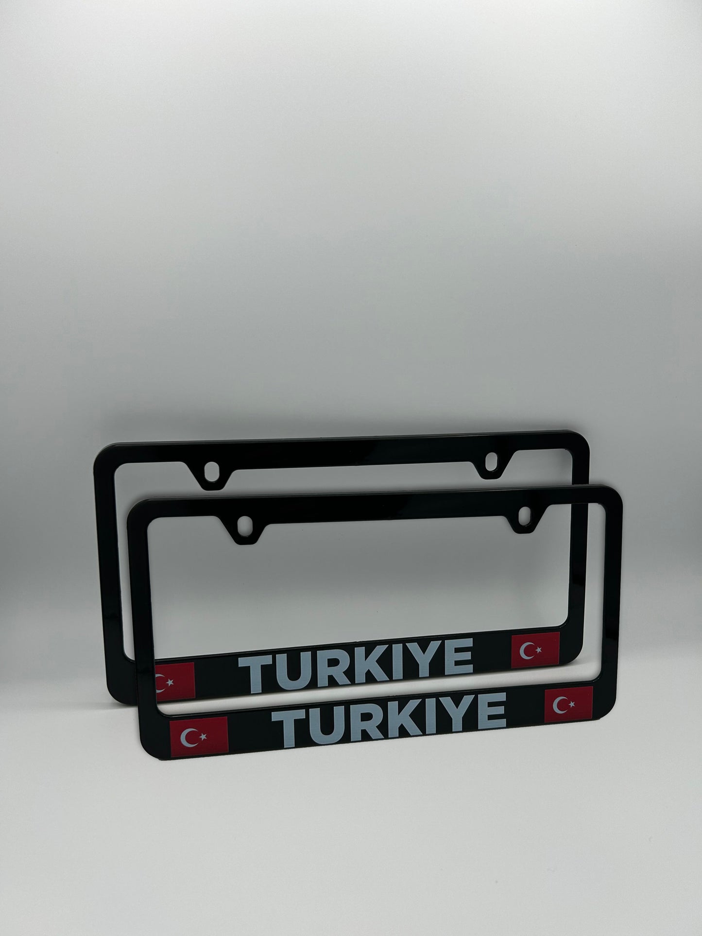 Turkiye Flag License Plate Frame Set