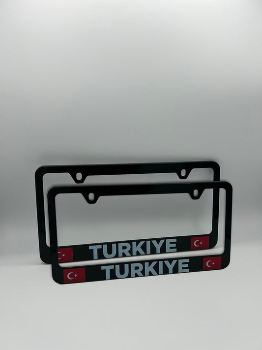 Turkiye Flag License Plate Frame Set